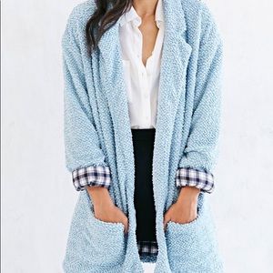 Minkpink harajuku kid fuzzy blue jacket